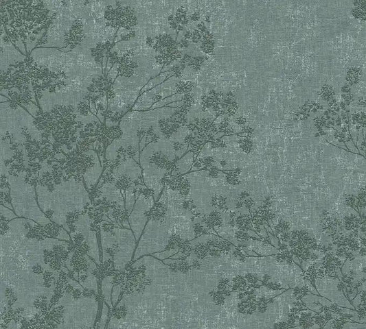 Soft gray botanical wallpaper