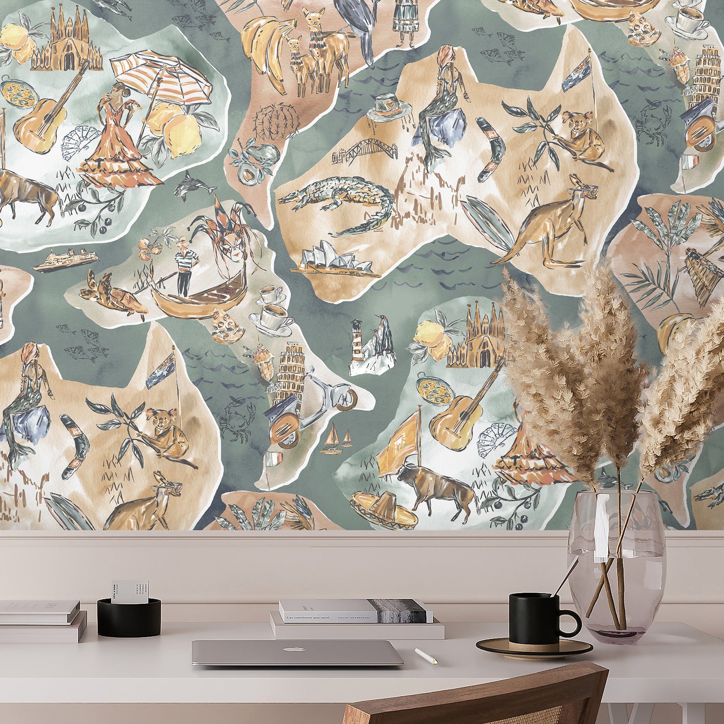 vintage-inspired wallpaper design